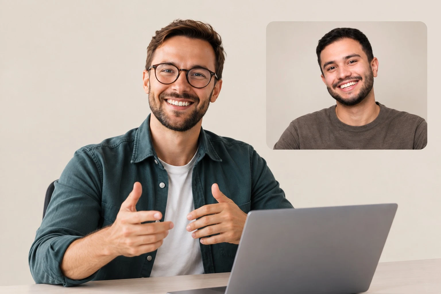 Tutor and student in an online lesson